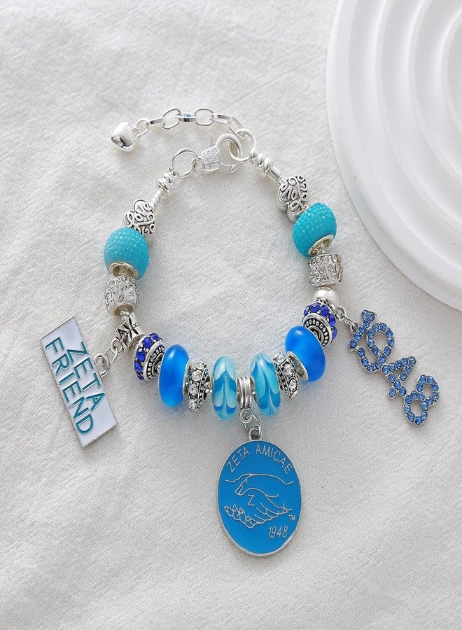 HUSURU ZETA Friends Greek Letters 1948 Amicae ZA Bracelets Sorority Large Beads Gifts Sisterhood Club Jewelry - Image 5